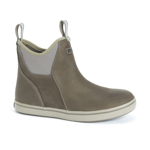 laydown image of Leather Ankle Deck Boot