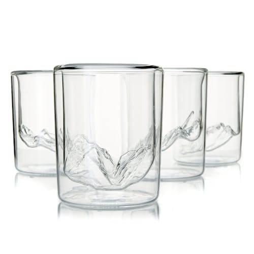 laydown image of Grand Tetons - Set of 4 Whiskey Glasses