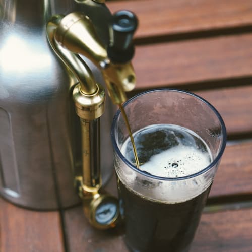 laydown image of uKeg 64 oz. - Stainless Steel Growler (w/ CO2)