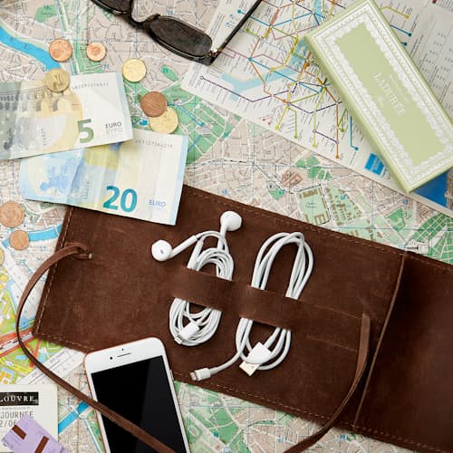 laydown image of Sidekick Leather Cord Wrap