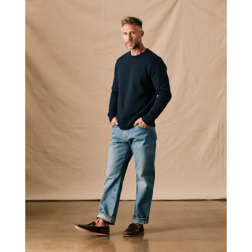 on model image of 10-Year Crewneck Sweatshirt