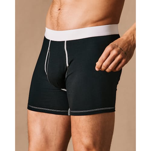 on model image of Heritage Boxer Briefs