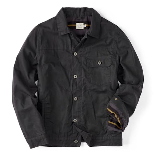 laydown image of Flannel-Lined Waxed Trucker Jacket