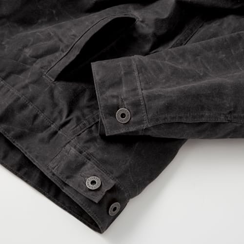 laydown detail image of Flannel-Lined Waxed Trucker Jacket