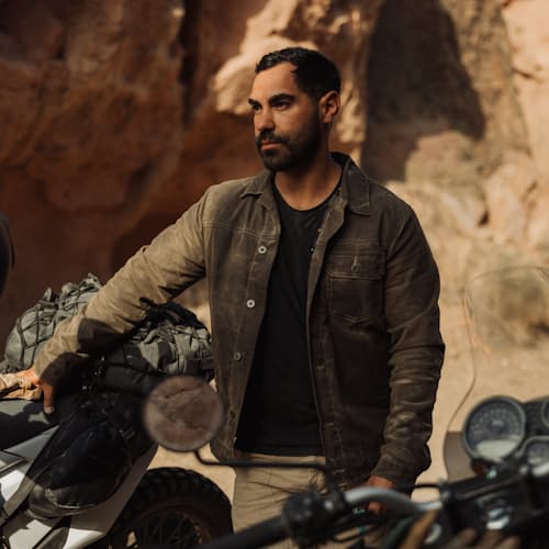 laydown image of Flannel-Lined Waxed Trucker Jacket