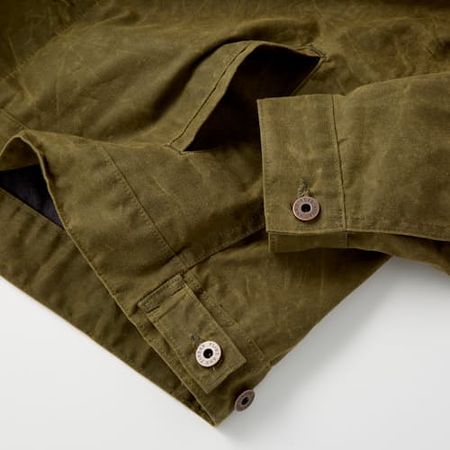 laydown image of Flannel-Lined Waxed Trucker Jacket
