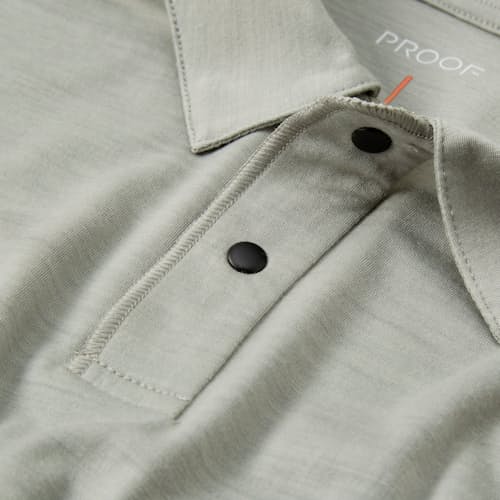 lifestyle image of 72-Hour Merino Two-Button Polo Shirt