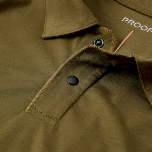 lifestyle image of 72-Hour Merino Two-Button Polo Shirt