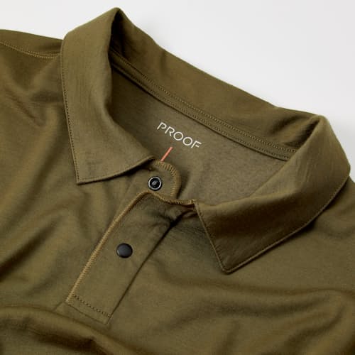 lifestyle image of 72-Hour Merino Two-Button Polo Shirt
