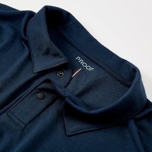 lifestyle image of 72-Hour Merino Two-Button Polo Shirt