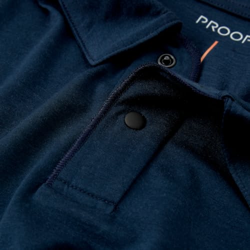 lifestyle image of 72-Hour Merino Two-Button Polo Shirt