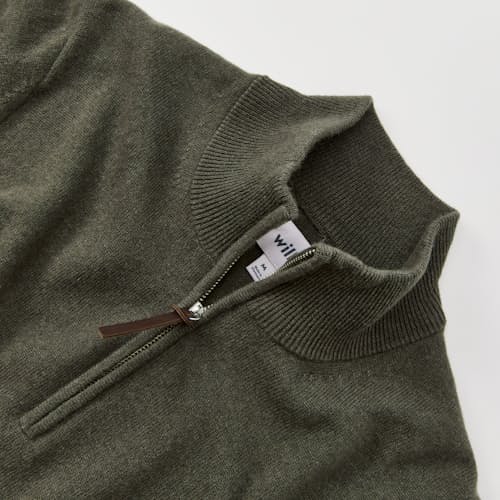 laydown detail image of Classic Cashmere Quarter Zip Sweater