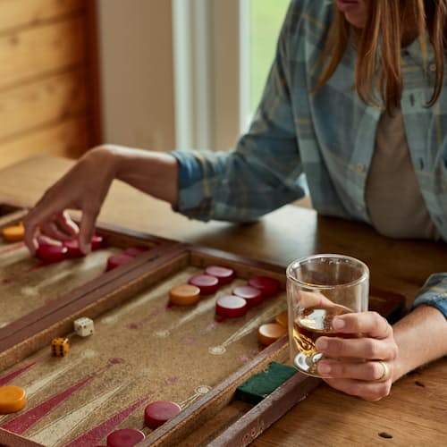 lifestyle image of Grand Tetons - Set of 4 Whiskey Glasses