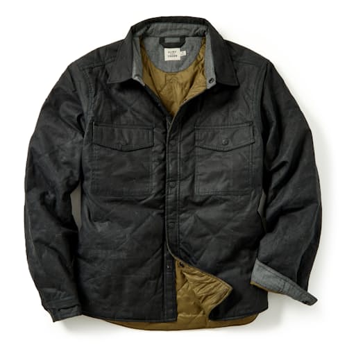 laydown image of Quilted Waxed Shirt Jacket