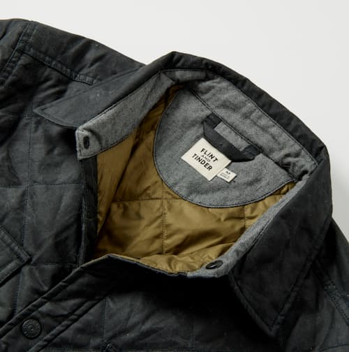 lifestyle image of Quilted Waxed Shirt Jacket