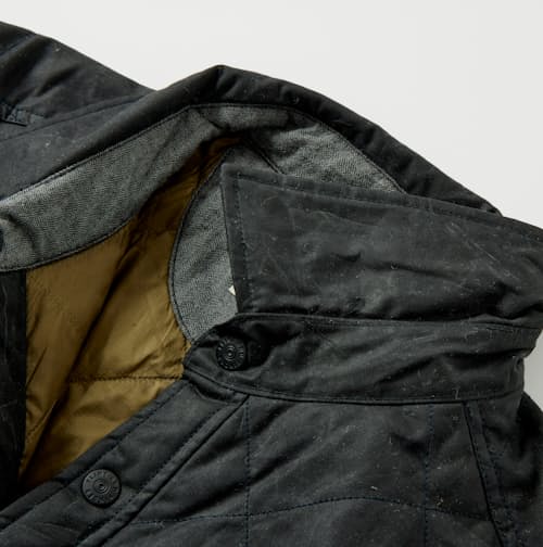 lifestyle image of Quilted Waxed Shirt Jacket
