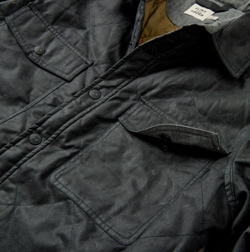lifestyle image of Quilted Waxed Shirt Jacket