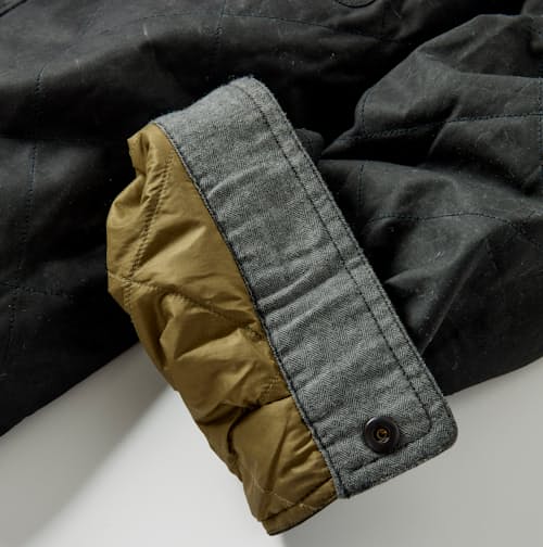 lifestyle image of Quilted Waxed Shirt Jacket