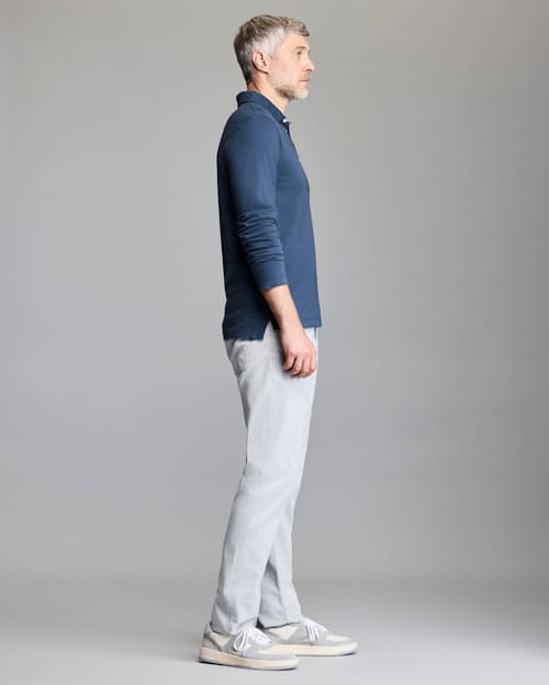 on model image of Pensacola Long Sleeve Polo