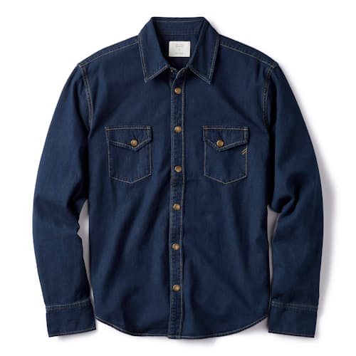 laydown image of Shoals Denim Shirt