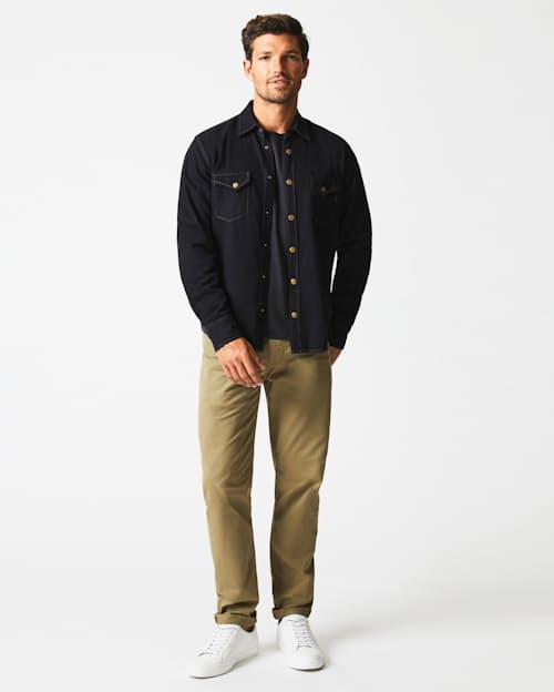 on model image of Shoals Denim Shirt