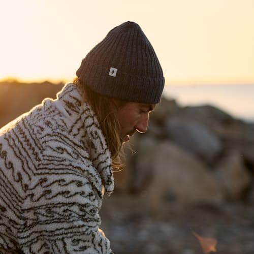 laydown image of Japanese Rib Knit Beanie