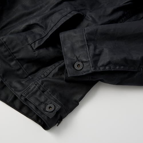 lifestyle image of Flannel-Lined Waxed Trucker Jacket