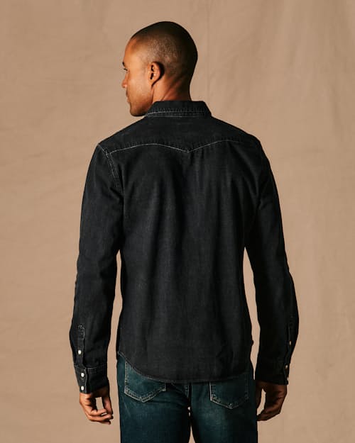 on model image of Bone Button Western Shirt