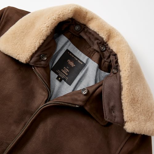 laydown image of Golden Bear Leather Bomber