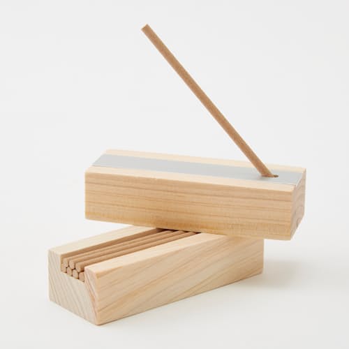 laydown image of Hinoki Forest Incense with Holder