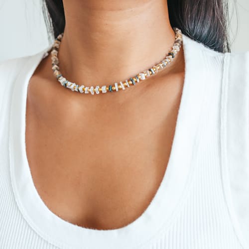 laydown image of Black Tourmaline Ceremony Necklace