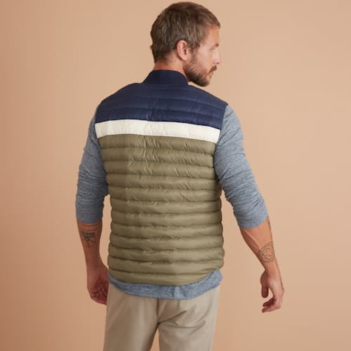 laydown image of Vail Reversible Puffer Vest
