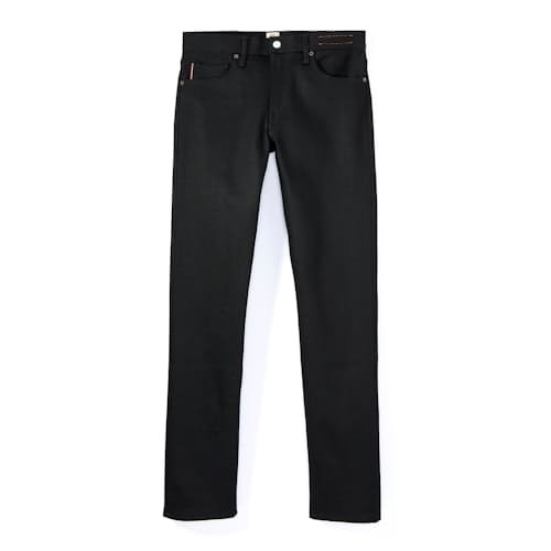 laydown image of The Pen Slim Straight Stretch Selvedge Denim Jeans