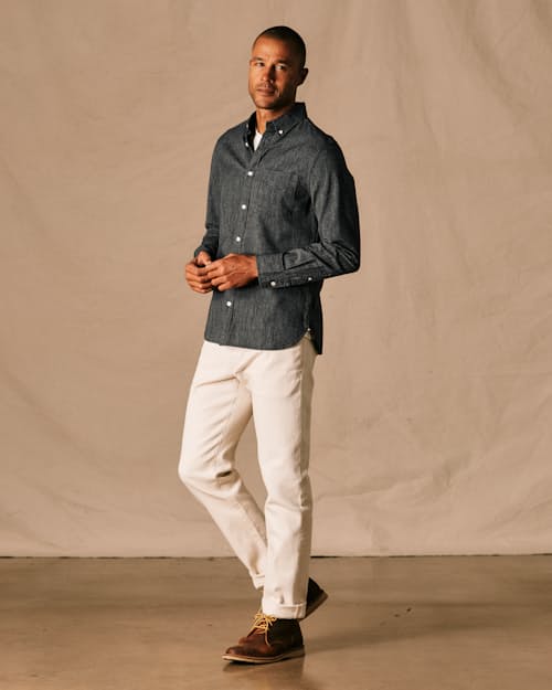 on model image of Classic Selvedge Architect Shirt