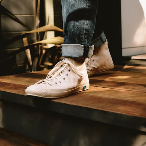 lifestyle image of SLP01 JP High Top Canvas Sneaker