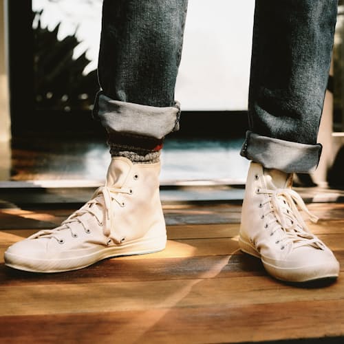 lifestyle image of SLP01 JP High Top Canvas Sneaker