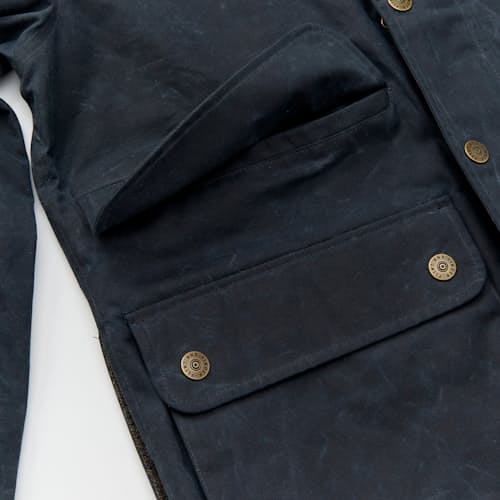 lifestyle image of Flannel-Lined Waxed Hudson Jacket