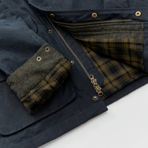 lifestyle image of Flannel-Lined Waxed Hudson Jacket