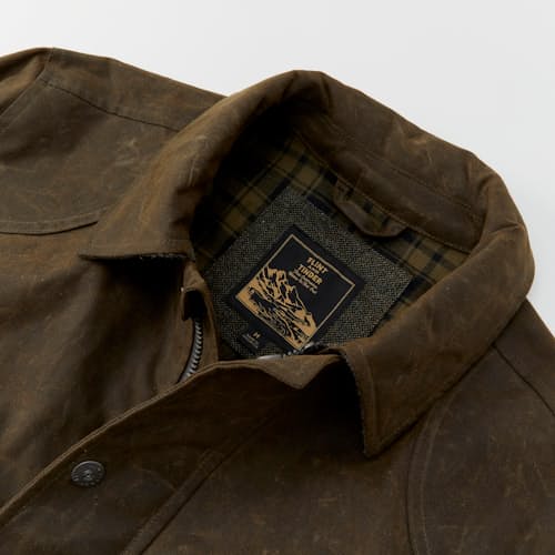 laydown detail image of Flannel-Lined Waxed Hudson Jacket