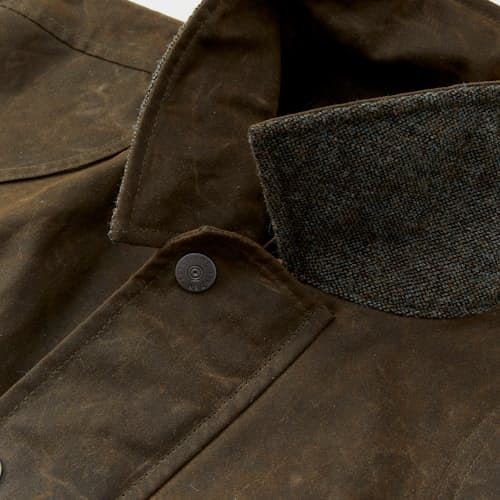 lifestyle image of Flannel-Lined Waxed Hudson Jacket