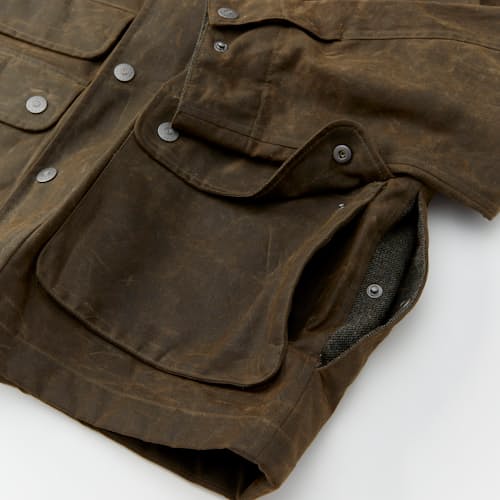 lifestyle image of Flannel-Lined Waxed Hudson Jacket