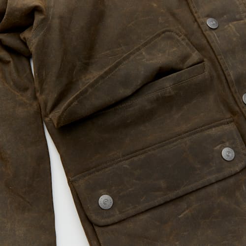 lifestyle image of Flannel-Lined Waxed Hudson Jacket