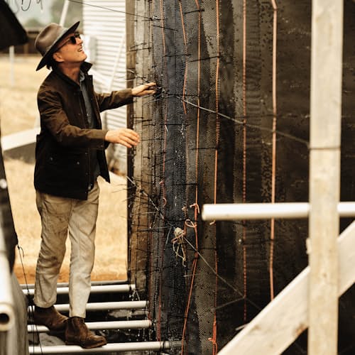 lifestyle image of Flannel-Lined Waxed Hudson Jacket