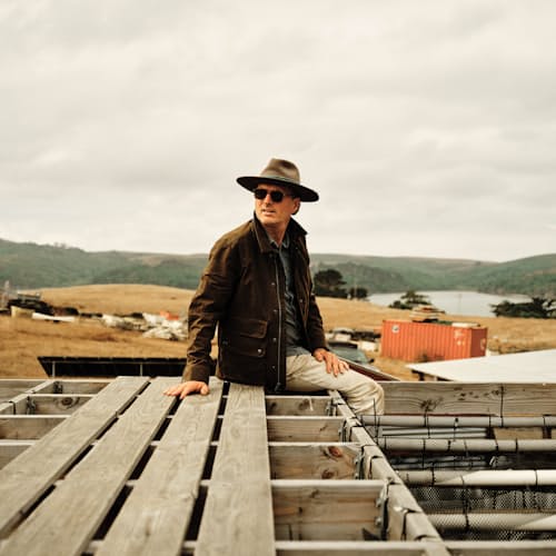 lifestyle image of Flannel-Lined Waxed Hudson Jacket