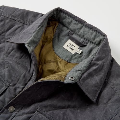 lifestyle image of Quilted Waxed Shirt Jacket