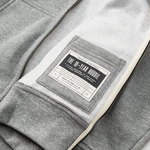 laydown detail image of 10-Year Full Zip Hoodie
