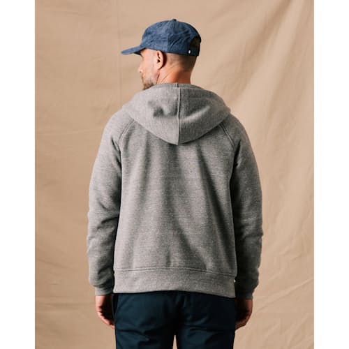 on model image of 10-Year Full Zip Hoodie