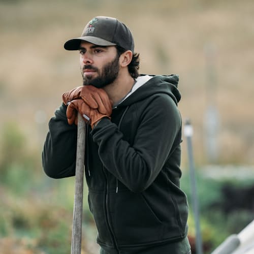 lifestyle image of 10-Year Waffle-Lined Hoodie