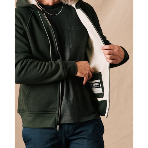 laydown image of 10-Year Waffle-Lined Hoodie