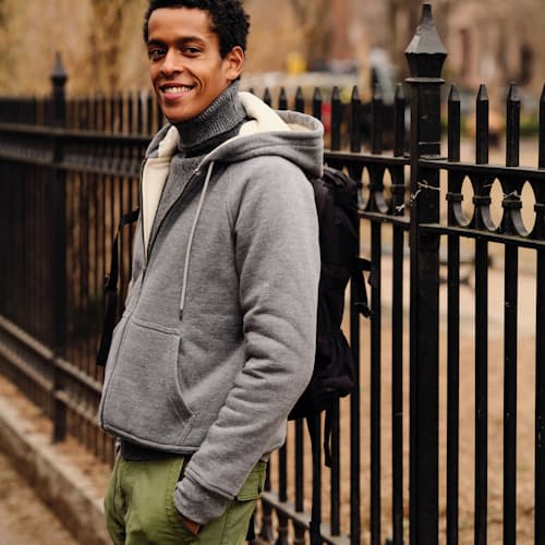 lifestyle image of 10-Year Waffle-Lined Hoodie